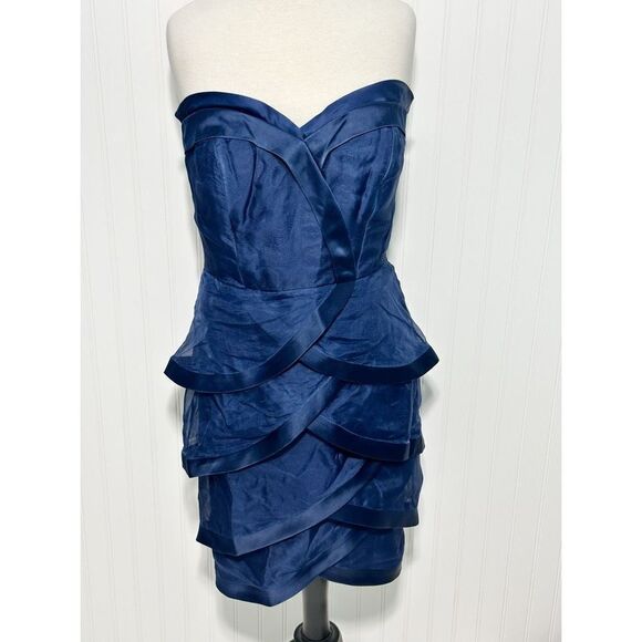 Fouy/Chov Couture New‎ York Sweetheart Neck Mini Formal Cocktail Dress Blue 8 - Picture 1 of 14